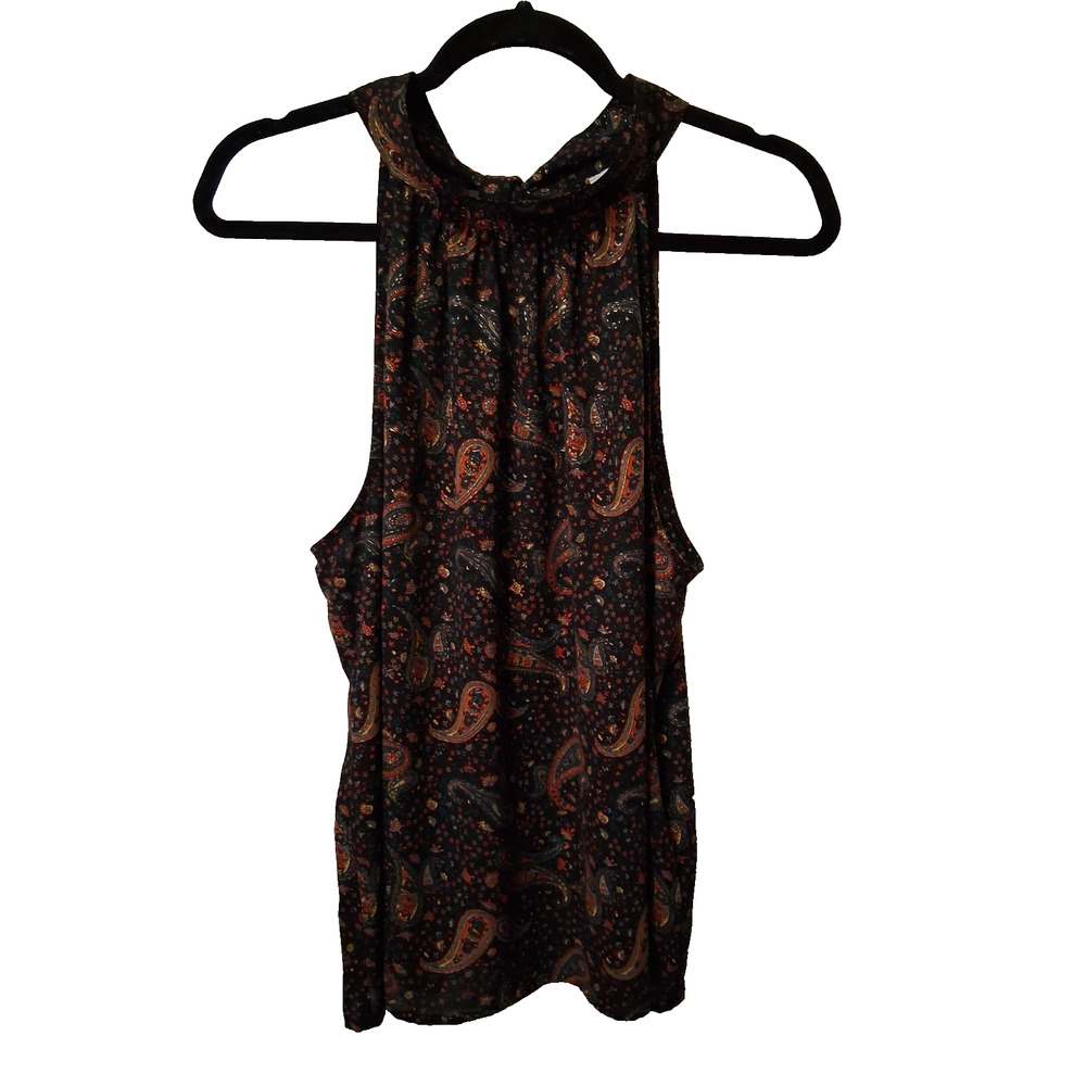 J. Crew Women 100% Polyester Paisley Sheer Lightweight Sleeveless Preppy Size 10